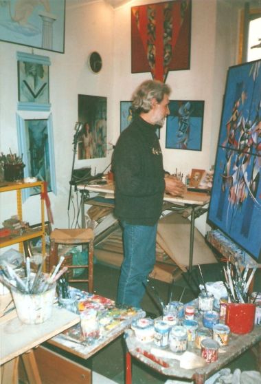 Gianni D'Adda nel suo studio